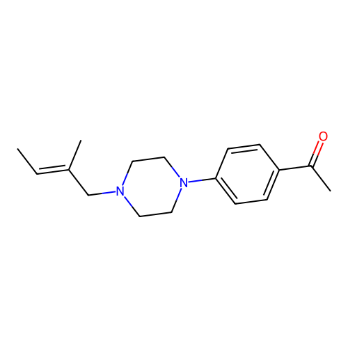 (E)-1-(4-(4-(2-Methylbut-2-en-1-yl)piperazin-1-yl)phenyl)ethanone structure