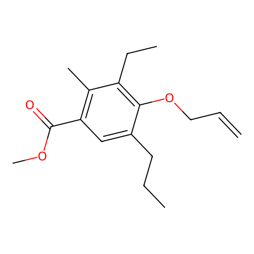 o-Toluic acid, 4-allyloxy-3-ethyl-5-propyl-, methyl ester structure