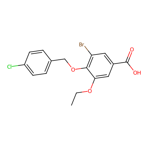 3-Bromo-4-[(4-chlorobenzyl)oxy]-5-ethoxybenzoic acid structure
