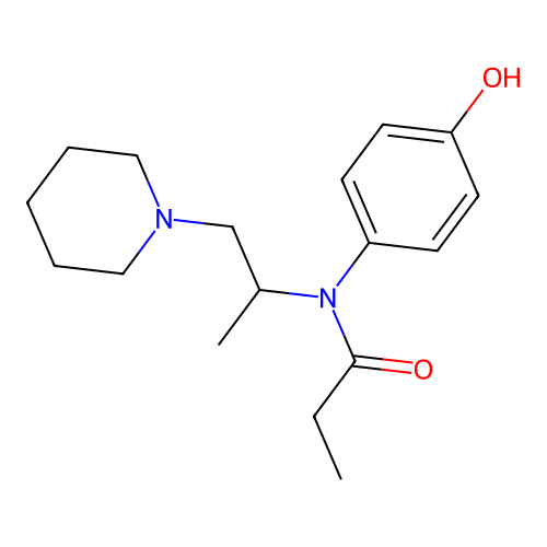 Propionanilide, 4'-hydroxy-N-(1-methyl-2-piperidinoethyl)- structure