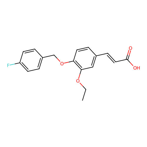 3-[3-Ethoxy-4-[(4-fluorophenyl)methoxy]phenyl]prop-2-enoic acid structure