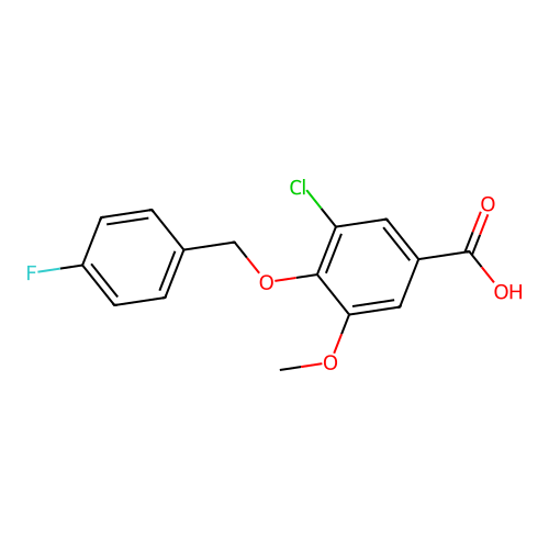 3-Chloro-4-[(4-fluorophenyl)methoxy]-5-methoxybenzoic acid structure