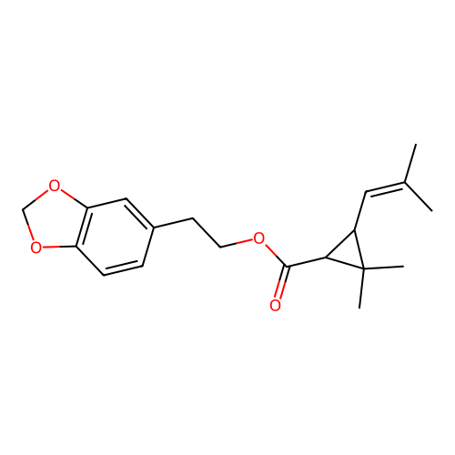 2-(1,3-benzodioxol-5-yl)ethyl 2,2-dimethyl-3-(2-methylprop-1-en-1-yl)cyclopropanecarboxylate structure