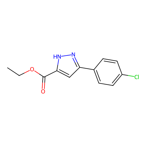Ethyl 3-(4-chlorophenyl)-1H-pyrazole-5-carboxylate structure