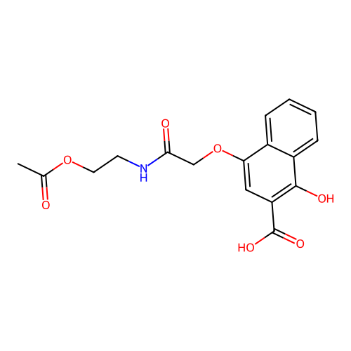4-(2-((2-(Acetoxy)ethyl)amino)-2-oxoethoxy)-1-hydroxy-2-naphthoic acid structure