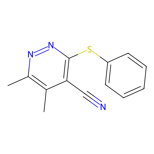 5,6-Dimethyl-3-(phenylsulfanyl)-4-pyridazinecarbonitrile structure