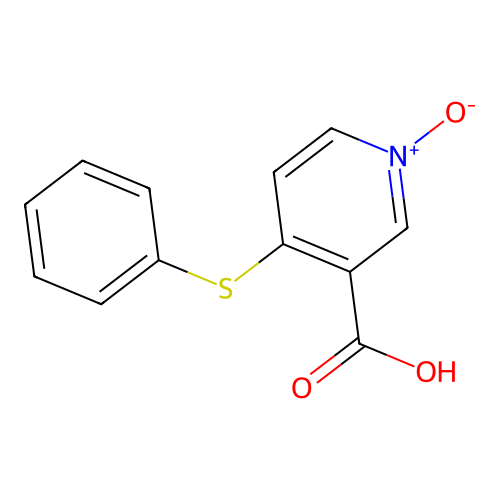 4-Phenylthio-3-pyridinecarboxylic acid-1-oxide structure