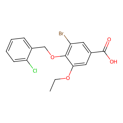 3-Bromo-4-[(2-chlorobenzyl)oxy]-5-ethoxybenzoic acid structure