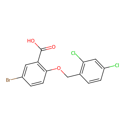 5-Bromo-2-[(2,4-dichlorobenzyl)oxy]benzoic acid structure
