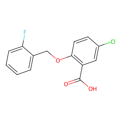 5-Chloro-2-[(2-fluorobenzyl)oxy]benzoic acid structure