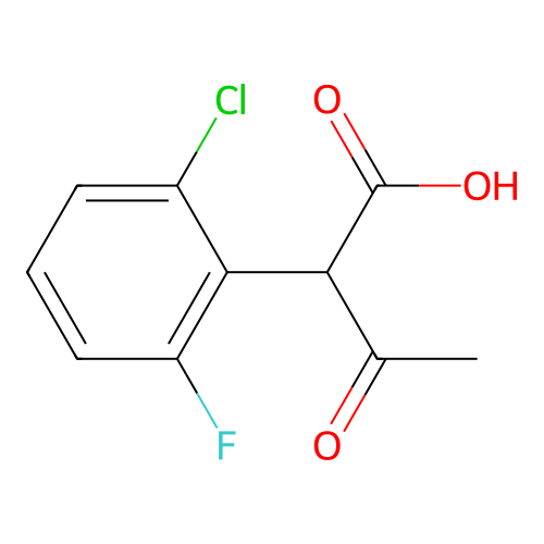 2-Acetyl-2-(2-chloro-6-fluorophenyl)acetic acid structure