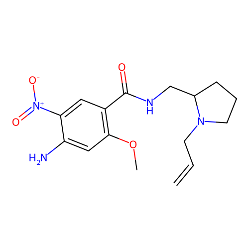 N-((1-(Allyl)-2-pyrrolidinyl)methyl)-4-amino-2-methoxy-5-nitrobenzamide structure