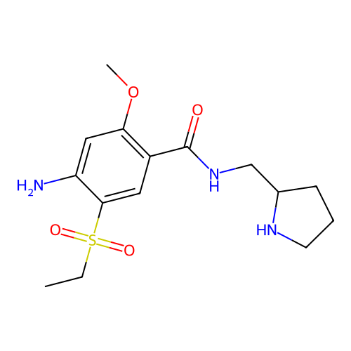 4-Amino-5-(ethylsulfonyl)-2-methoxy-N-(2-pyrrolidinylmethyl)benzamide structure