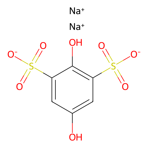 Disodium 2,5-dihydroxybenzene-1,3-disulphonate structure
