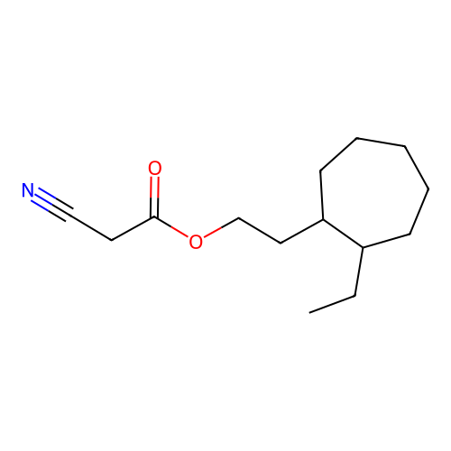 2-(2-Ethylcycloheptyl)ethyl cyanoacetate structure