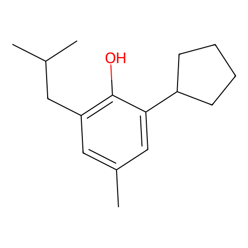 2-Cyclopentyl-6-isobutyl-p-cresol structure