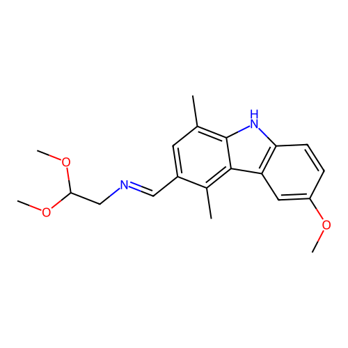 2,2-Dimethoxyethyl[(6-methoxy-1,4-dimethyl-9H-carbazol-3-YL)methylene]amine structure