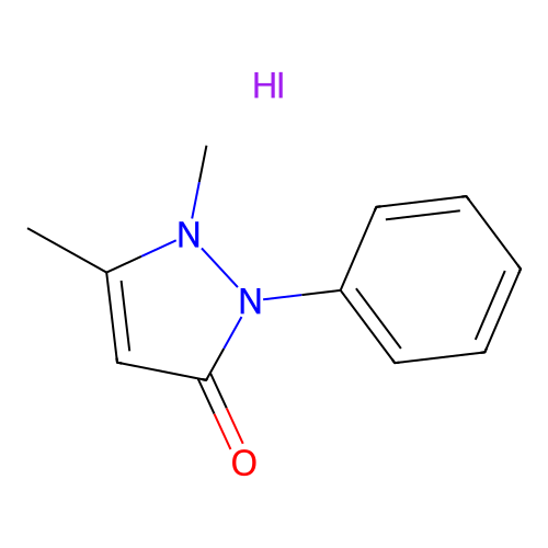 3H-Pyrazol-3-one, 1,2-dihydro-1,5-dimethyl-2-phenyl-, hydriodide (1:1) structure
