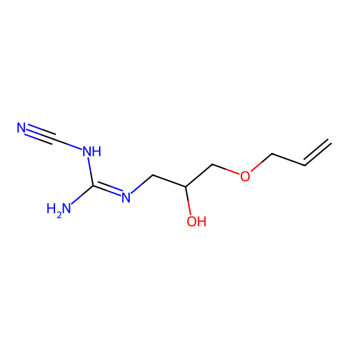 N-Cyano-N'-[2-hydroxy-3-(allyloxy)propyl]guanidine structure