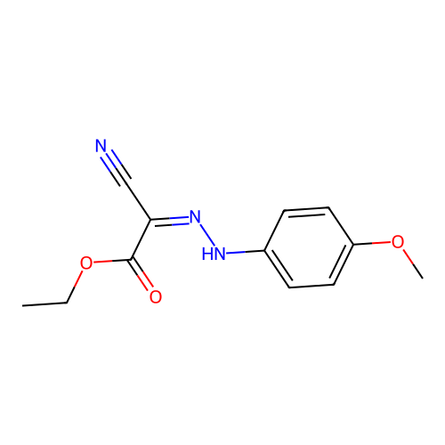 Ethyl 2-cyano-3-[(4-methoxyphenyl)amino]-3-azaprop-2-enoate structure