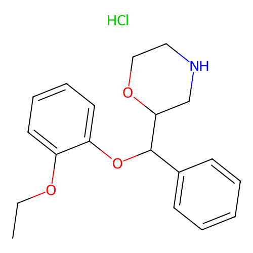 Morpholine, 2-(alpha-(o-ethoxyphenoxy)benzyl)-, hydrochloride structure