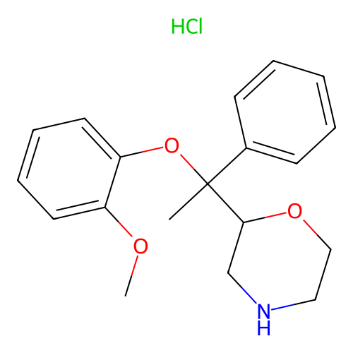 Morpholine, 2-(alpha-(o-methoxyphenoxy)-alpha-methylbenzyl)-, hydrochloride structure