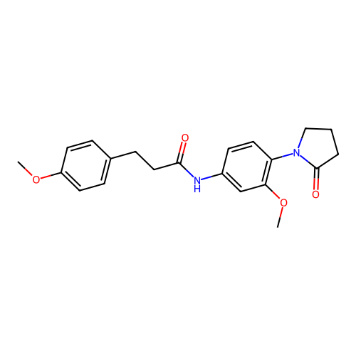 N-[3-methoxy-4-(2-oxopyrrolidin-1-yl)phenyl]-3-(4-methoxyphenyl)propanamide structure