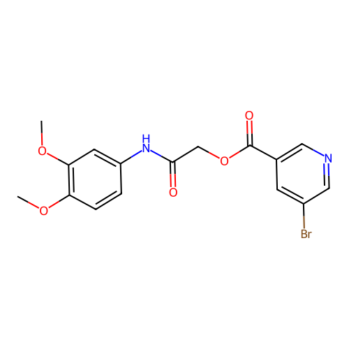 2-[(3,4-Dimethoxyphenyl)amino]-2-oxoethyl 5-bromopyridine-3-carboxylate structure