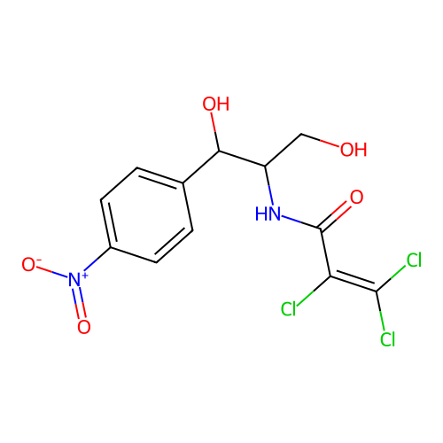 2,3,3-Trichloro-N-[2-hydroxy-1-(hydroxymethyl)-2-(4-nitrophenyl)ethyl]acrylamide structure