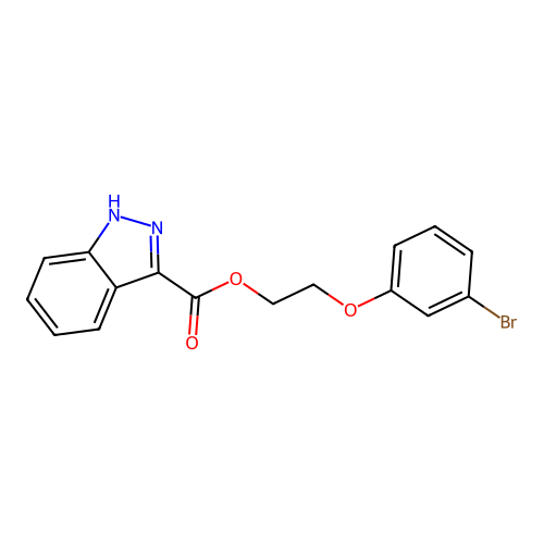 2-(3-bromophenoxy)ethyl 1H-indazole-3-carboxylate structure