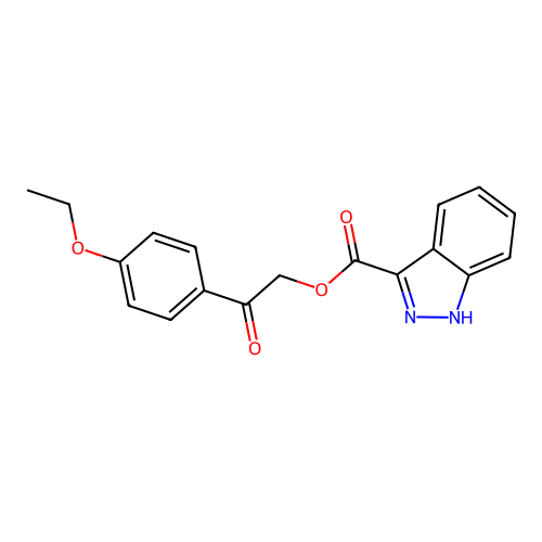 [2-(4-ethoxyphenyl)-2-oxoethyl] 1H-indazole-3-carboxylate structure