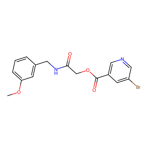 {[(3-Methoxyphenyl)methyl]carbamoyl}methyl 5-bromopyridine-3-carboxylate structure