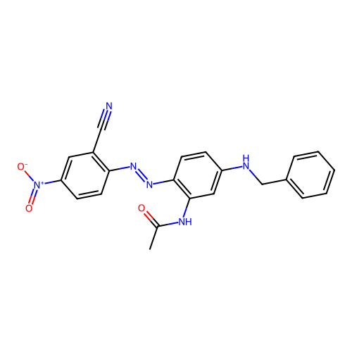 N-(2-((2-Cyano-4-nitrophenyl)azo)-5-((phenylmethyl)amino)phenyl)acetamide structure