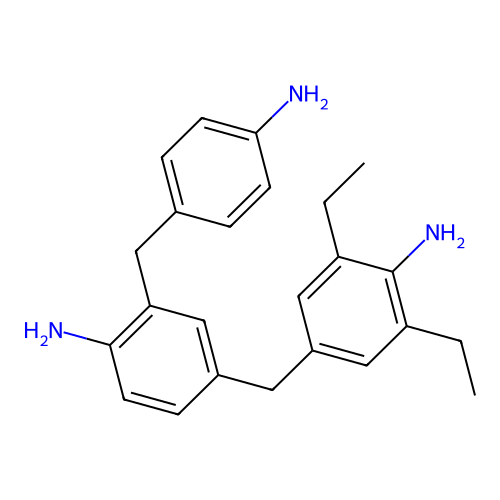 4-((4-Amino-3,5-diethylphenyl)methyl)-2-((4-aminophenyl)methyl)aniline structure