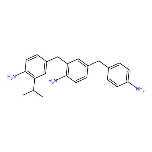 2-((4-Amino-3-isopropylphenyl)methyl)-4-((4-aminophenyl)methyl)aniline structure
