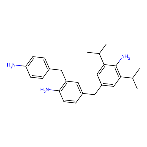 4-((4-Amino-3,5-diisopropylphenyl)methyl)-2-((4-aminophenyl)methyl)aniline structure