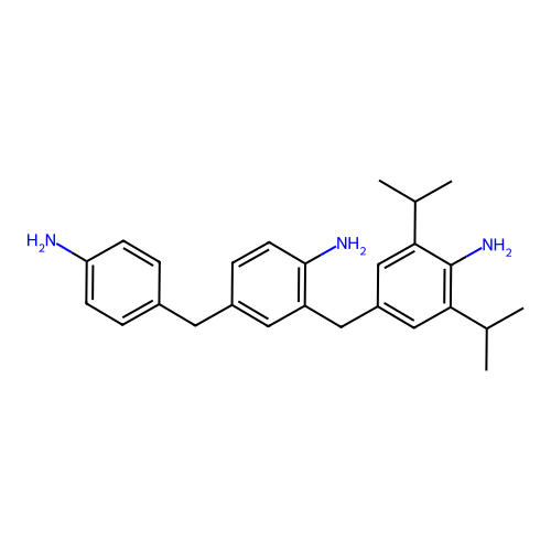 2-((4-Amino-3,5-diisopropylphenyl)methyl)-4-((4-aminophenyl)methyl)aniline structure