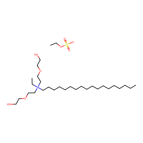 Ethylbis[2-(2-hydroxyethoxy)ethyl](octadecyl)ammonium ethyl sulphate structure