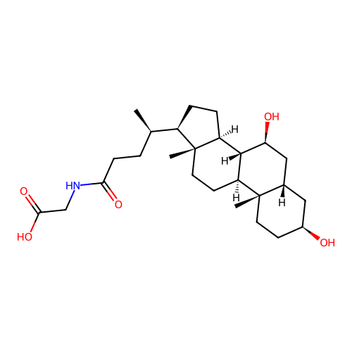 N-[(3beta,5beta,7beta)-3,7-Dihydroxy-24-oxocholan-24-yl]glycine structure