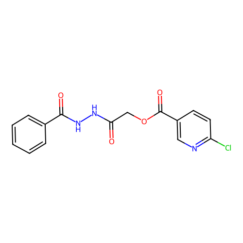 2-Oxo-2-(phenylformohydrazido)ethyl 6-chloropyridine-3-carboxylate structure