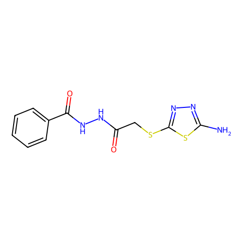 N'-[2-[(5-amino-1,3,4-thiadiazol-2-yl)sulfanyl]acetyl]benzohydrazide structure