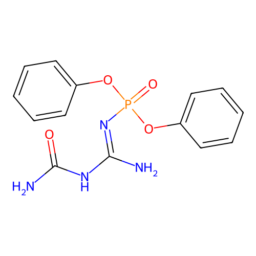 (N'-diphenoxyphosphorylcarbamimidoyl)urea structure