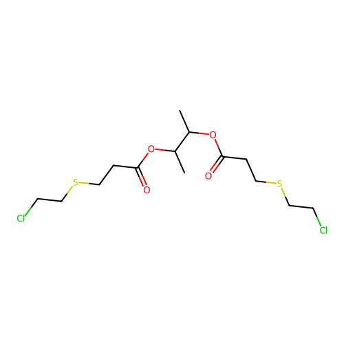Butane-2,3-diyl bis{3-[(2-chloroethyl)sulfanyl]propanoate} structure