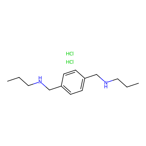 p-Xylene-alpha,alpha'-diamine, N,N'-dipropyl-, dihydrochloride structure