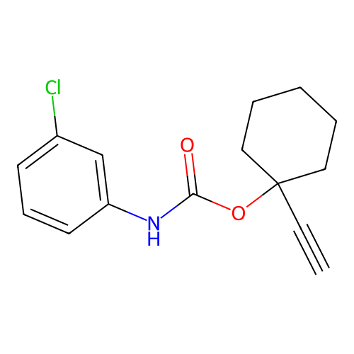 (1-乙炔基环己基) N-(3-氯苯基)氨基甲酸酯 structure