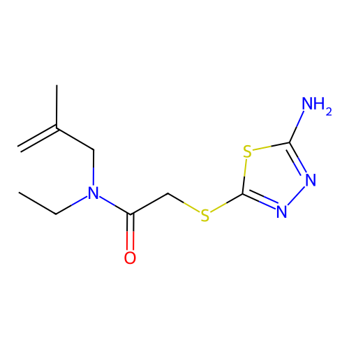 2-((5-Amino-1,3,4-thiadiazol-2-yl)thio)-N-ethyl-N-(2-methylallyl)acetamide structure