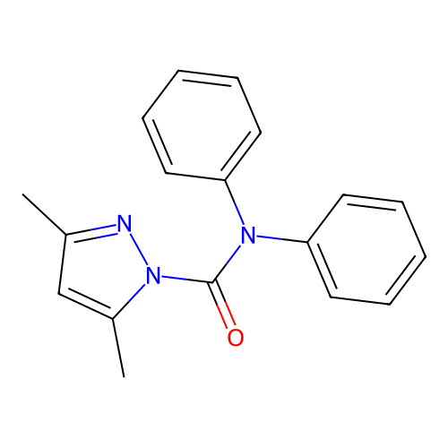 3,5-dimethyl-N,N-diphenyl-1H-pyrazole-1-carboxamide structure