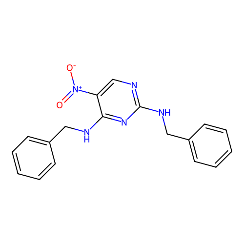 5-Nitro-N,N-bis[phenylmethyl]-2,4-pyrimidinediamine structure