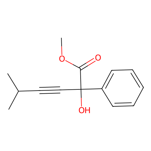 Methyl 2-hydroxy-5-methyl-2-phenylhex-3-ynoate structure