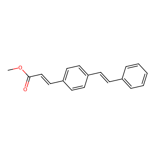 Methyl 3-[4-(2-phenylethenyl)phenyl]prop-2-enoate structure